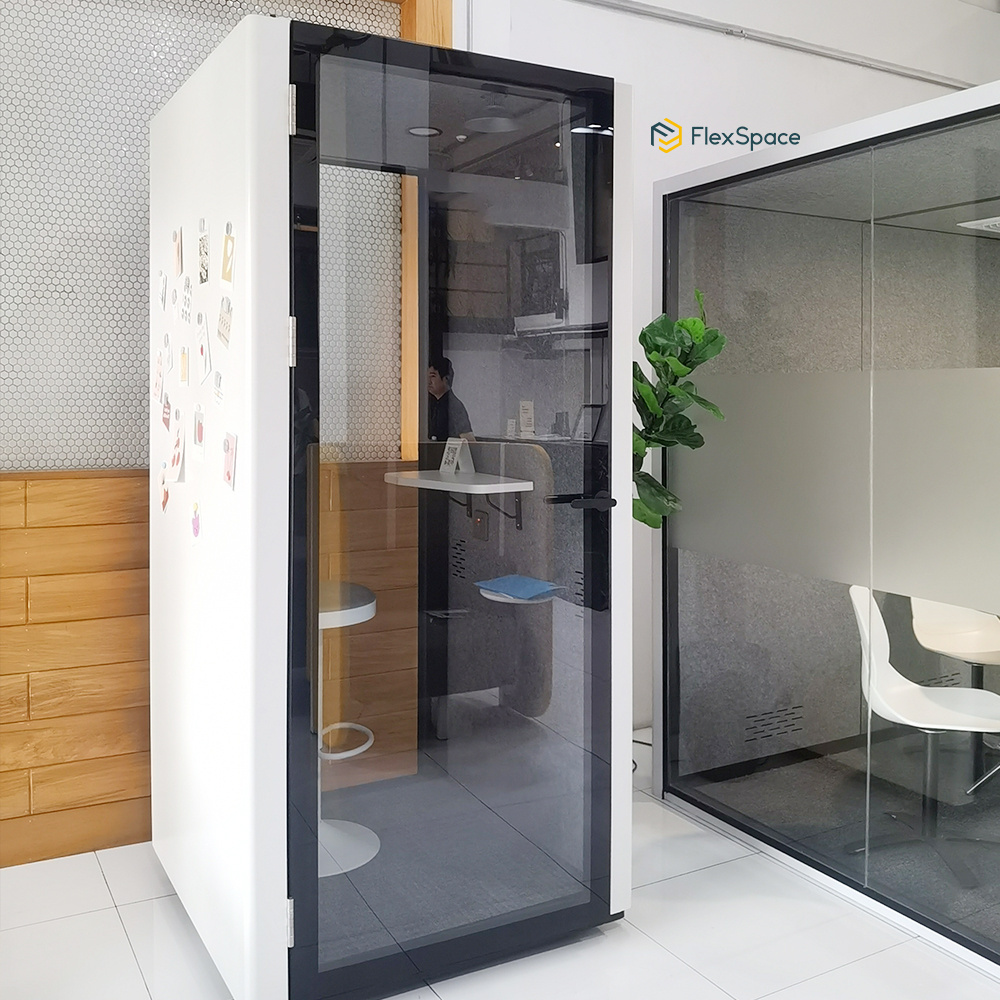 Flexsapce 2024 office custom Indoor phone booth Acoustic Privacy cube Phone Booth Privated Office Meeting Pod for sale