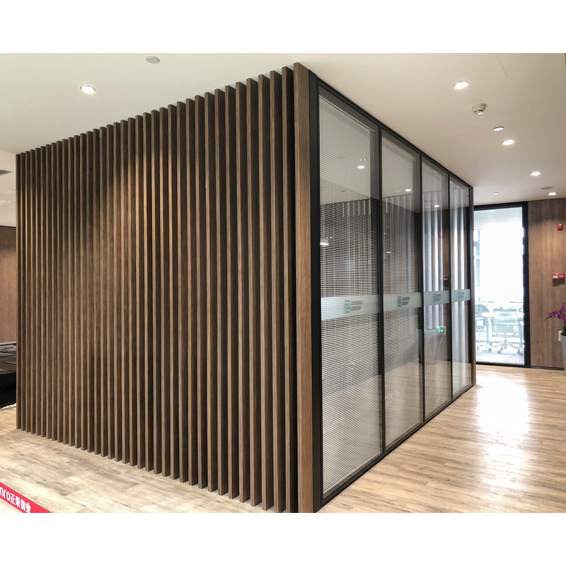 Flexspace 2023 new design high quality Metal aluminum wooden glass office cubicle partition wall