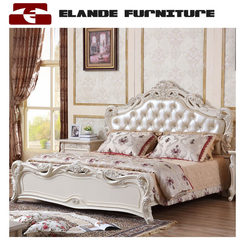 Wholesale European-style solid wood bed double soft package master bedroom luxury king bed 1.8 meters 1.5 meters wedding bed