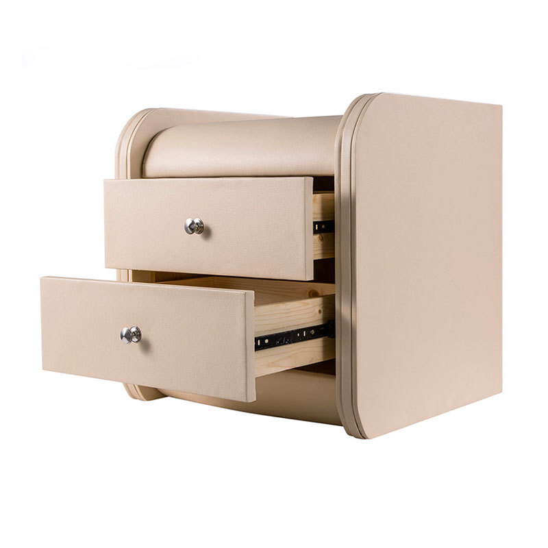 Modern contracted leather fashion storage storage cabinet solid wood double drawers creative mini bedside cabinet