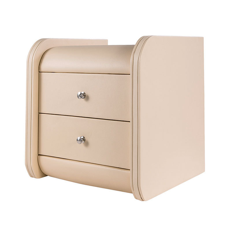 Modern contracted leather fashion storage storage cabinet solid wood double drawers creative mini bedside cabinet