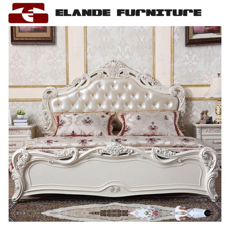 Wholesale European-style solid wood bed double soft package master bedroom luxury king bed 1.8 meters 1.5 meters wedding bed