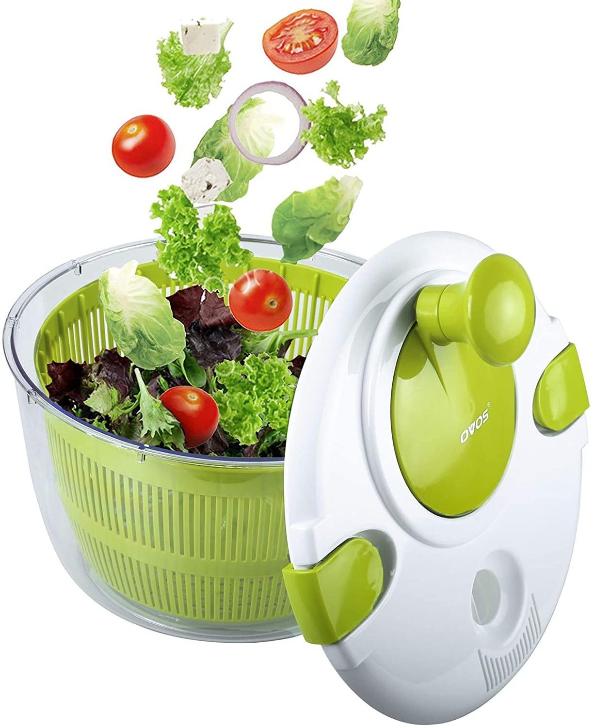 Salad tools Plastic Manual Lettuce Spinner Colander Kitchen salad spinner and chopper vegetable dehydrator