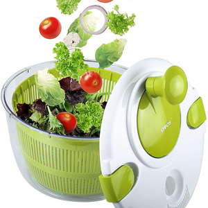 Salad tools Plastic Manual Lettuce Spinner Colander Kitchen salad spinner and chopper vegetable dehydrator