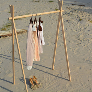 Rustic Wooden Clothes Rack Fold up A Frame Rack Holder For Markets And Trade Shows  Modern Garment Rack