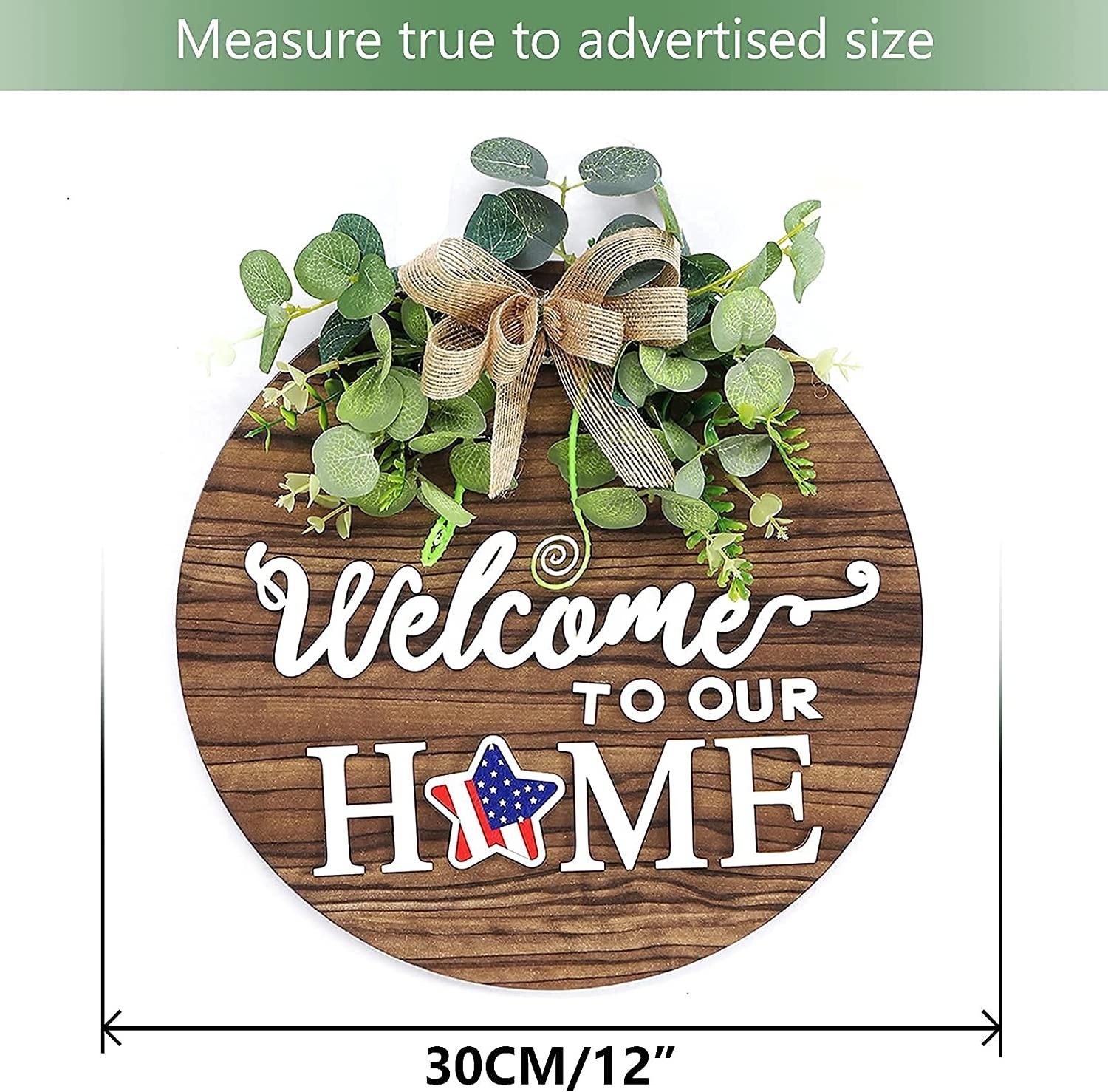 Interchangeable Round Porch Seasonal Welcome To Our Home Hanging Sign With Led  For the Front Door Decoration