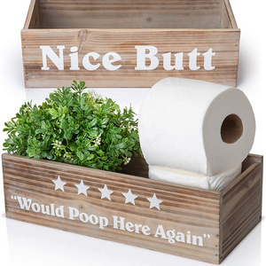 Nice Butt Bathroom Decor Box  Funny Toilet Paper Holder Perfect for Farmhouse  Rustic Bathroom Decor, or Diaper Organizer