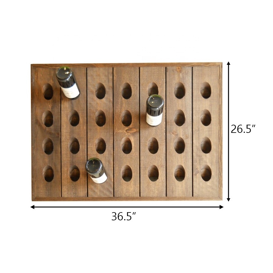 Wood Riddling Wine Rack Wall Mounted Hanging Distressed For Wine Storage And Planter Home Decor