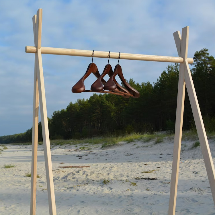 Rustic Wooden Clothes Rack Fold up A Frame Rack Holder For Markets And Trade Shows  Modern Garment Rack