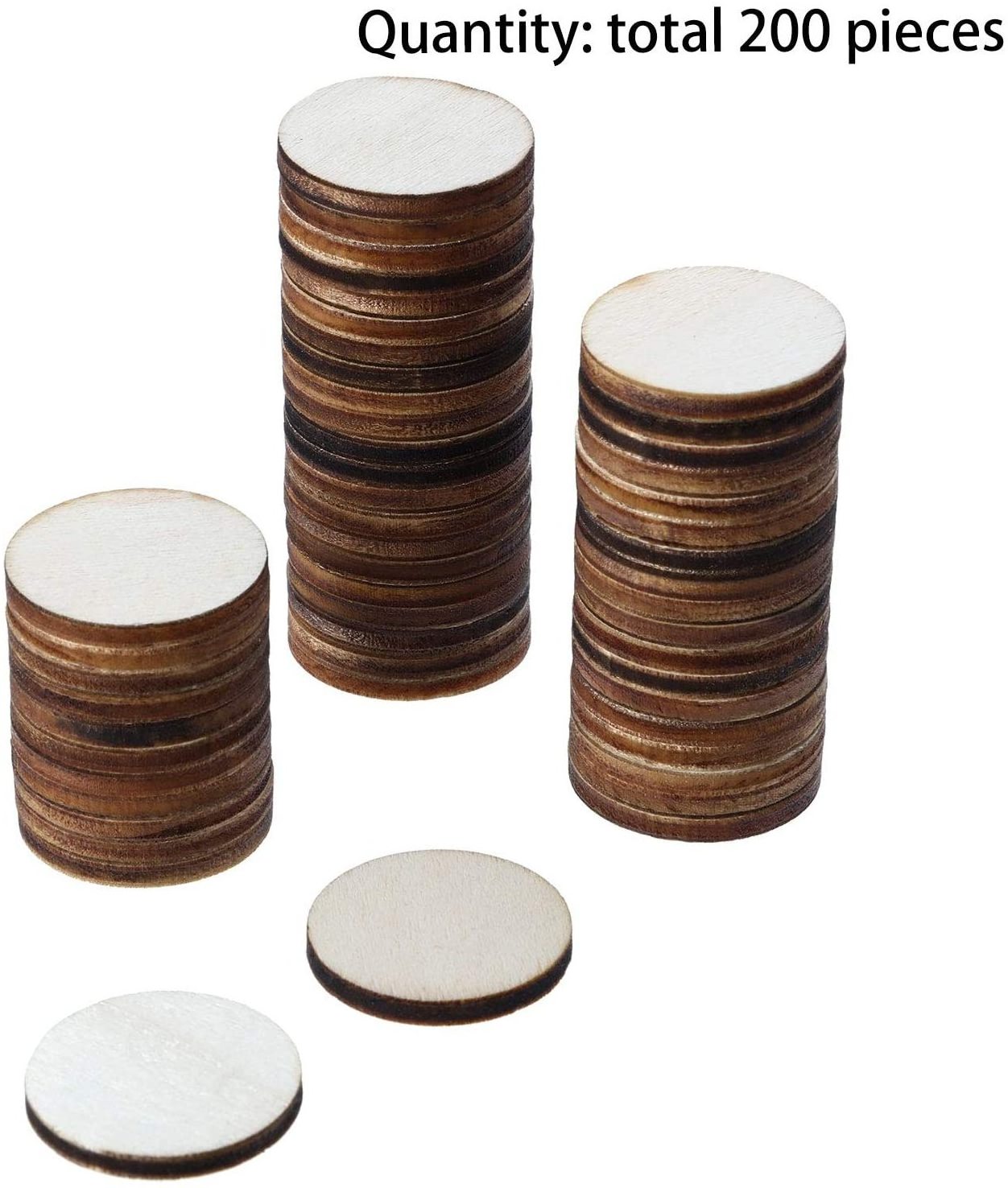 1 Inch Unfinished Wood Slices Round Disc Circle Wood Pieces Wooden Cutouts Ornaments for Craft and Decoration