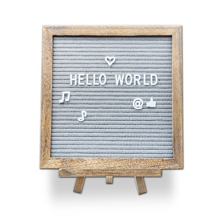 10x10inch Rustic  Farmhouse Wood Changeable letter board with felt