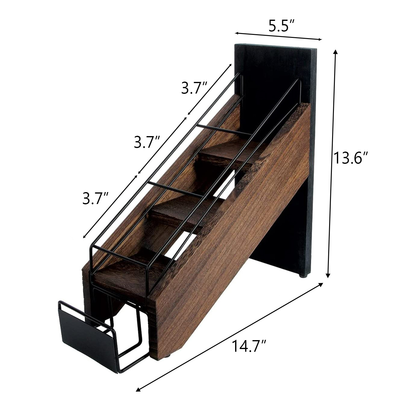 Rustic Wood Syrup Bottle Holder Wire 3 Compartment Wood Shelf Organizer Rack For Syrup Wine Bottle Dressings Juice