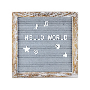 10x10inch Rustic  Farmhouse Wood Changeable letter board with felt