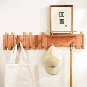 Rustic Wood Coat Rack With Hooks Entryway Wall Mounted Floating Shelves For Housewarming Gifts Handcrafted Furniture