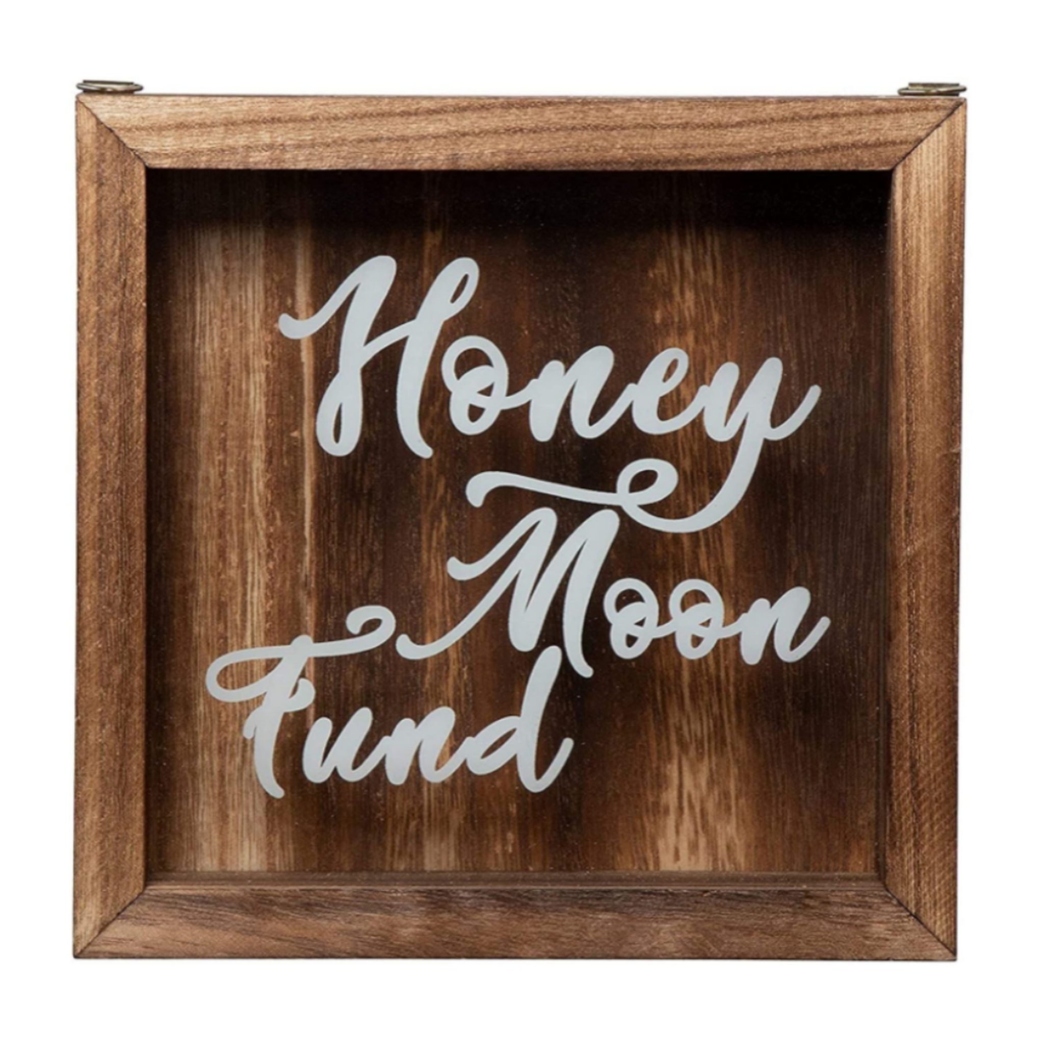 Honeymoon money box wedding savings shadow piggy bank rustic decoration