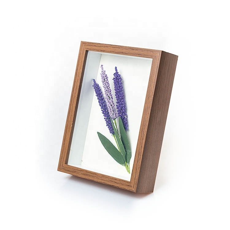 Wholesale Decorative DIY Dried Flower Wood 3D Shadow Box Decor Frames with Glass for Home