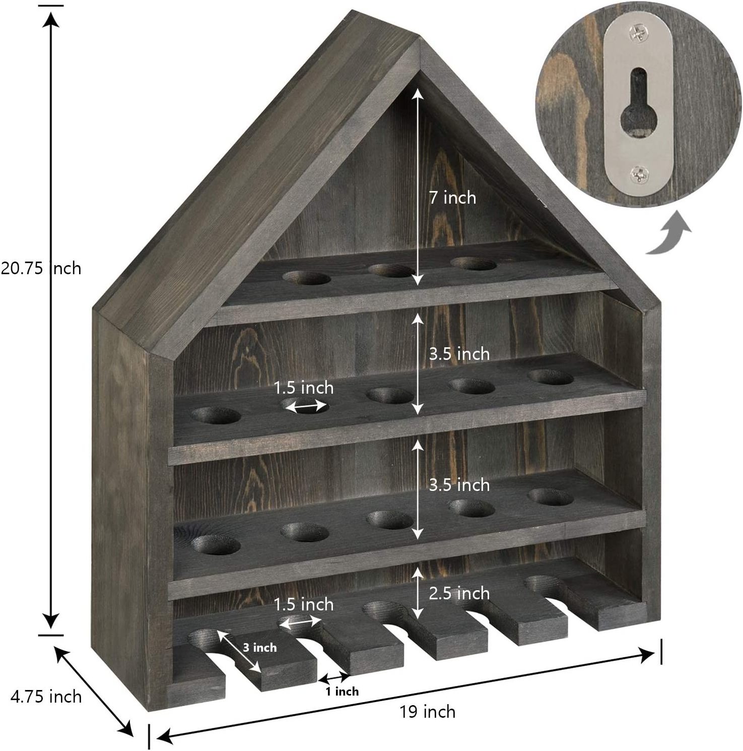 Wood Crafts Home Plate-Shaped Wall Mounted Hanging Baseball and Bat Storage Display Case Shelf Rack