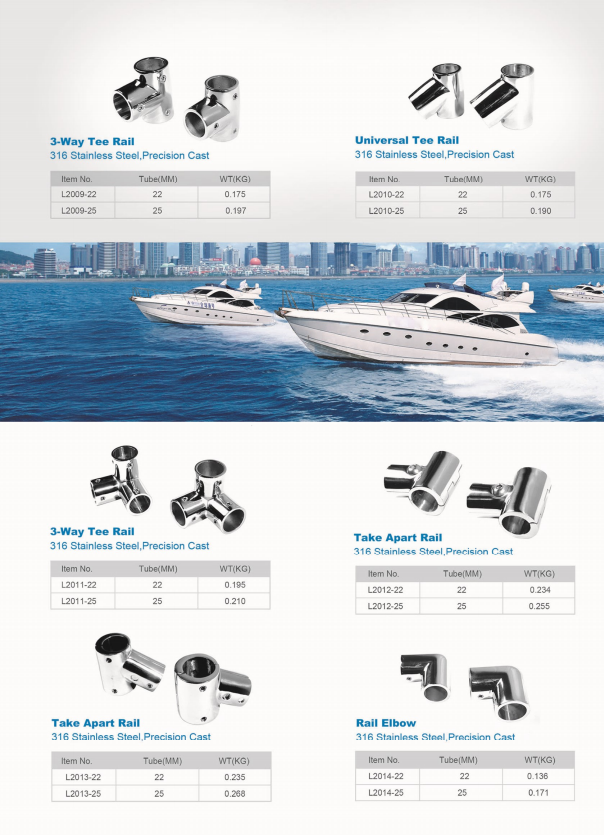 Aleader Bimini Top Hardware Boat Accessories Marine Hardware Stainless steel 316 Boat Rails