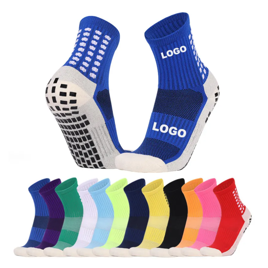 custom logo running anti fuzzy sport socks for men manufacturers men anti-slip soccer grip non-slip grip socks football