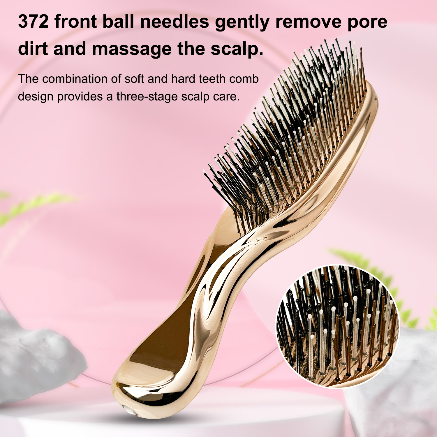 2024 Hot Sales Of Dry And Wet Dual-use 3-in-1 Scalp Massager Brush Portable Home Hair Comb