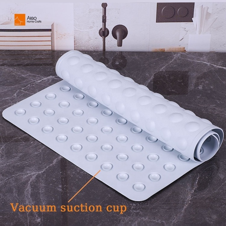 Custom Bathroom Natural 70x40cm Heavy Bubble Non Slip Bath Mat Eco-friendly Anti Skid Rubber Suction Shower Mat Manufacture