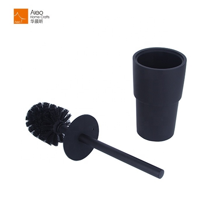 Home Stainless Steel Black Toilet Brush With Polyresin Holder Bathroom Cleaning Tool Toilet Bowl Brush