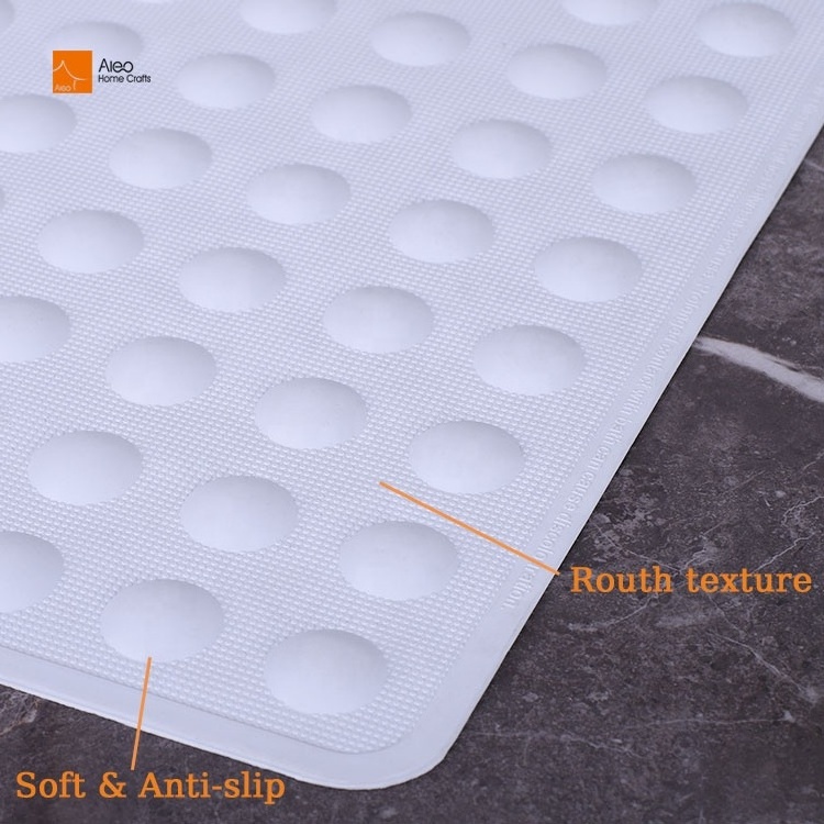 Custom Bathroom Natural 70x40cm Heavy Bubble Non Slip Bath Mat Eco-friendly Anti Skid Rubber Suction Shower Mat Manufacture