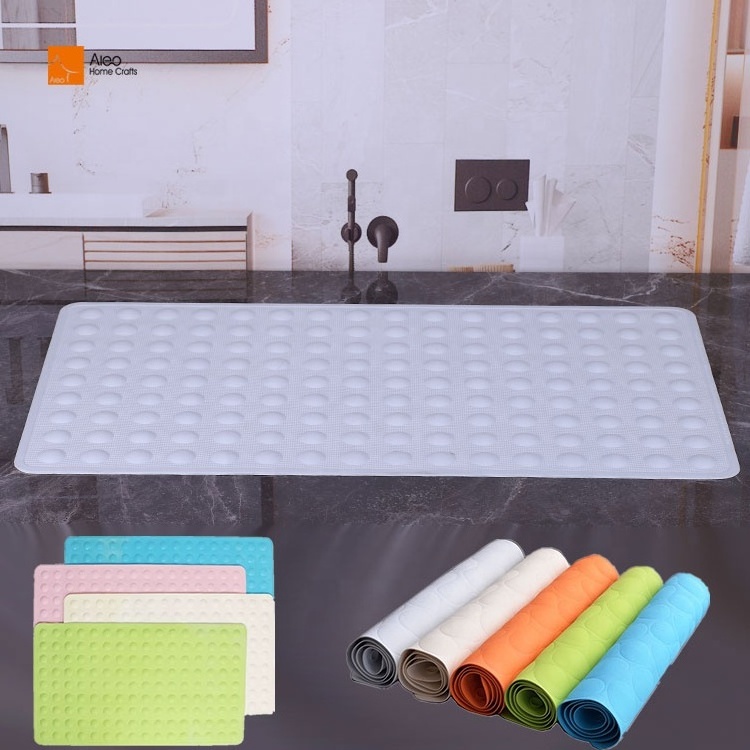 Custom Bathroom Natural 70x40cm Heavy Bubble Non Slip Bath Mat Eco-friendly Anti Skid Rubber Suction Shower Mat Manufacture