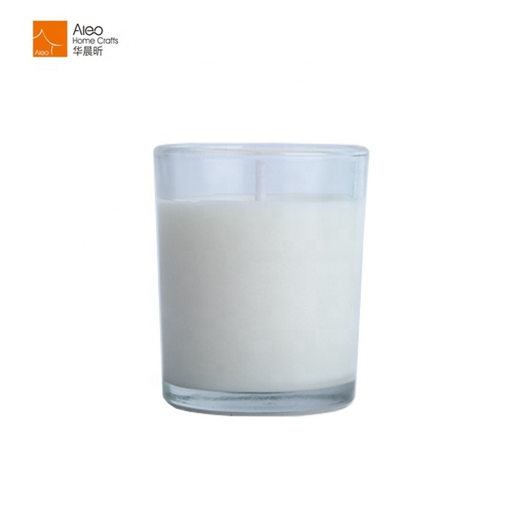 Personalized Unity Soy Wax Essential Oil Massage Candle Set In Round White Clear Glass With Gift Box For Wedding Decoration