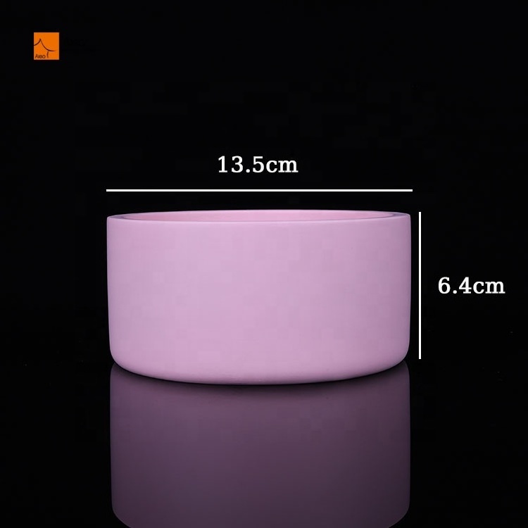 Hot Sales Large Candle Vessel Empty Colorful Cement Concrete Candle Jar Scented Candle Holder With Shiny effect