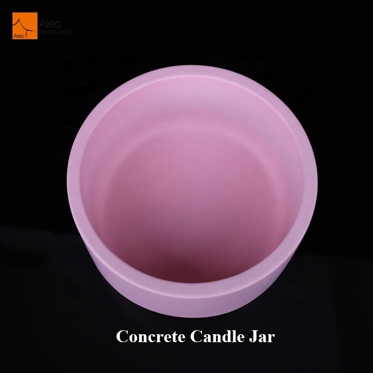 Hot Sales Large Candle Vessel Empty Colorful Cement Concrete Candle Jar Scented Candle Holder With Shiny effect