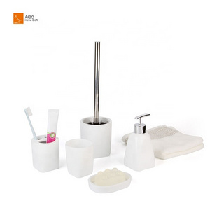 Fashion design polystone bathroom accessory set