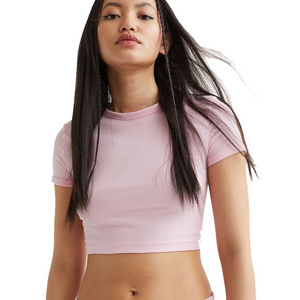 Latest Design Women Slim Fit Basic Blank Crop T Shirts For Sale Women Crop Tops In All Colors And Sizes