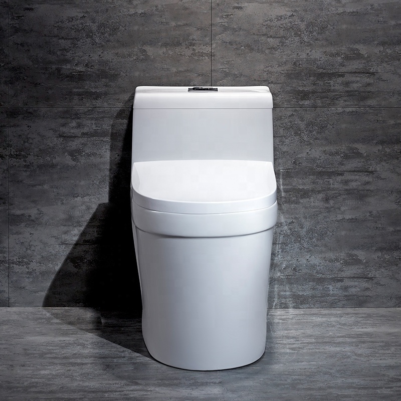 Fashion Design Ceramic One Piece Toilet Powerful Flush Floor Mounted Wc White Color Toilet