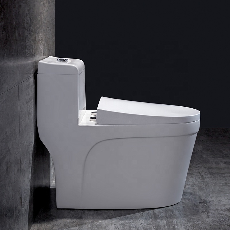 Fashion Design Ceramic One Piece Toilet Powerful Flush Floor Mounted Wc White Color Toilet