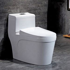 Fashion Design Ceramic One Piece Toilet Powerful Flush Floor Mounted Wc White Color Toilet