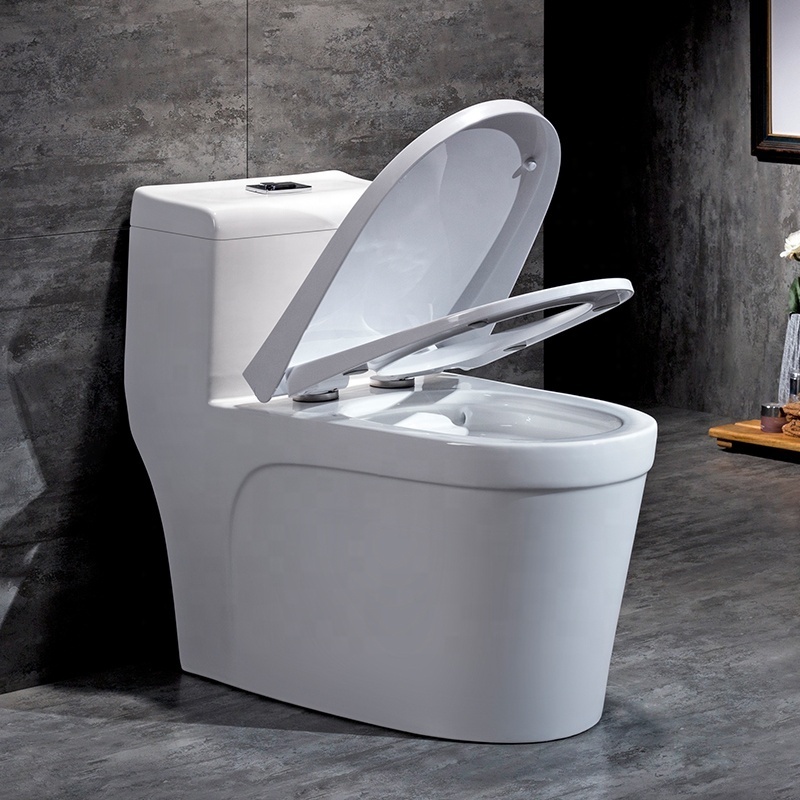 Fashion Design Ceramic One Piece Toilet Powerful Flush Floor Mounted Wc White Color Toilet