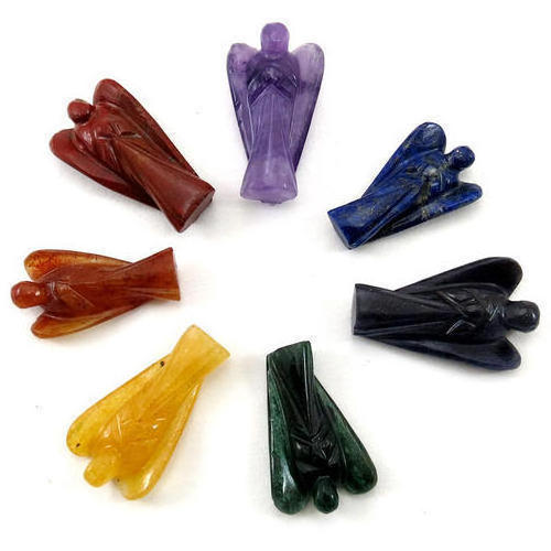 Wholesale Natural Crystal Gemstone Carving Crystal Angel seven chakra Angels for Home Decoration