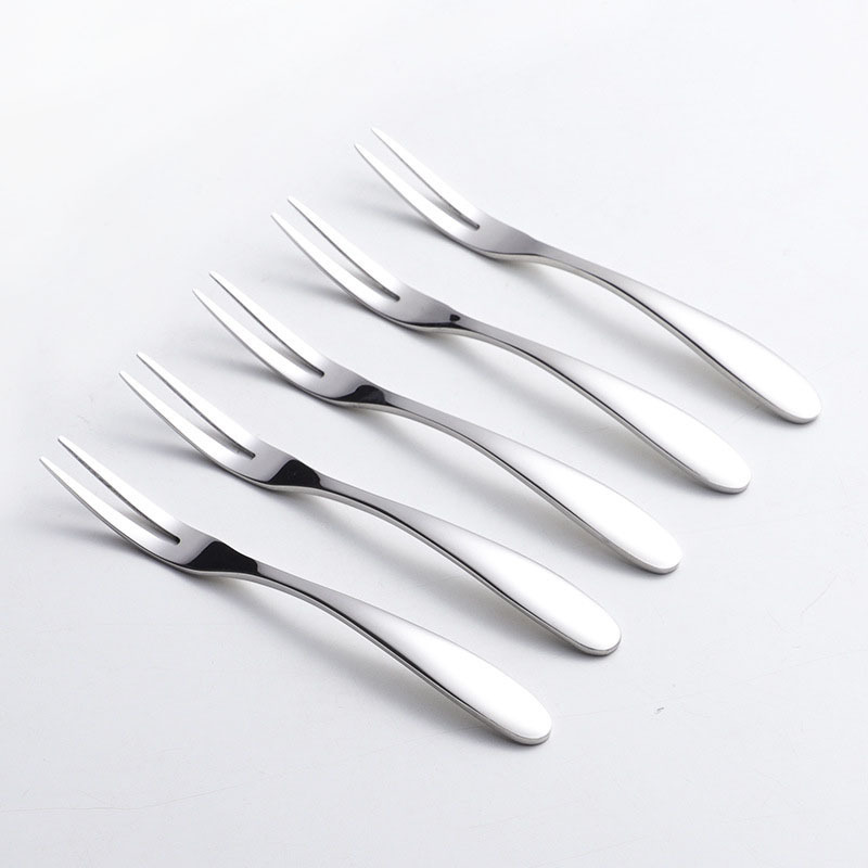 Custom 304/410 stainless steel pointed tail fruit fork cake fork cutlery dinner set