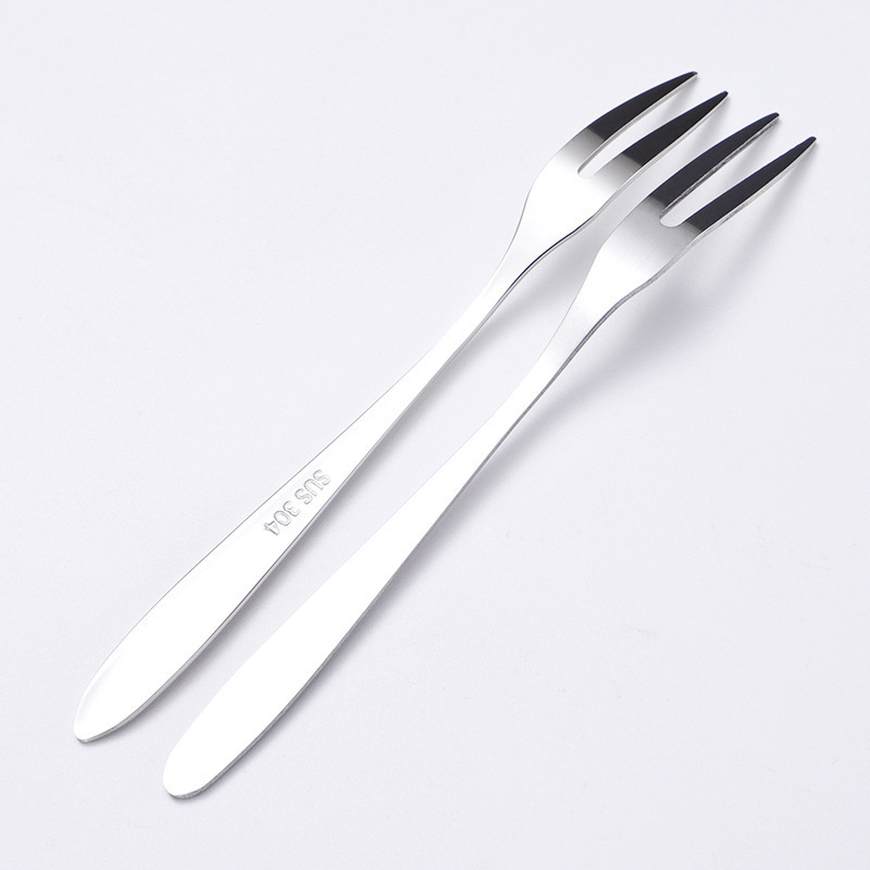 Custom 304/410 stainless steel pointed tail fruit fork cake fork cutlery dinner set