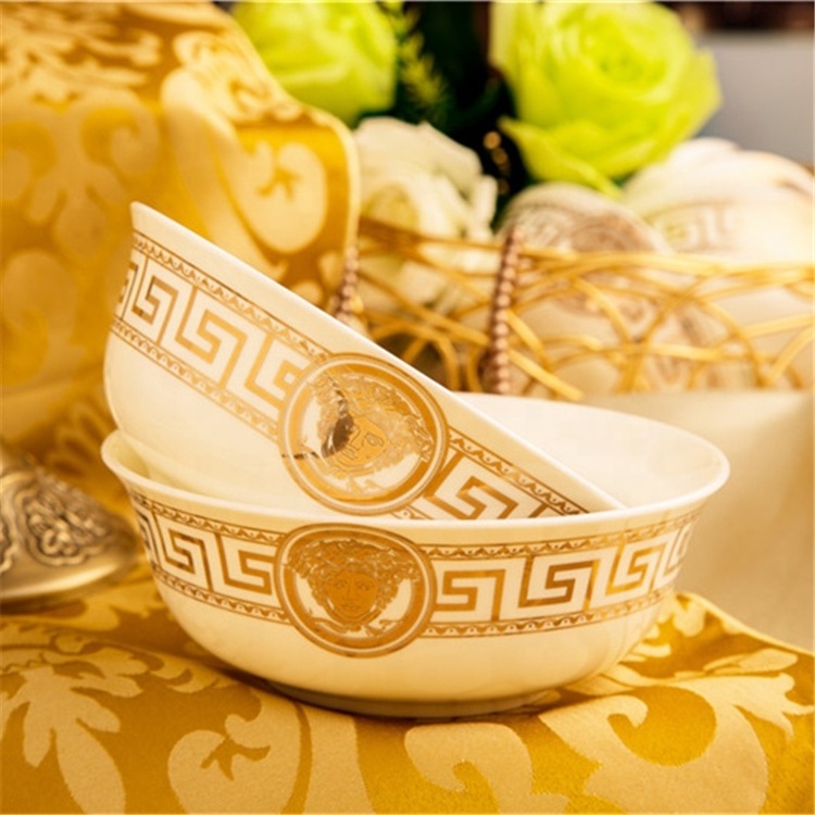 Hot Sale 60 Pcs Western Royal Home Hold Ceramic Dinnerware Sets