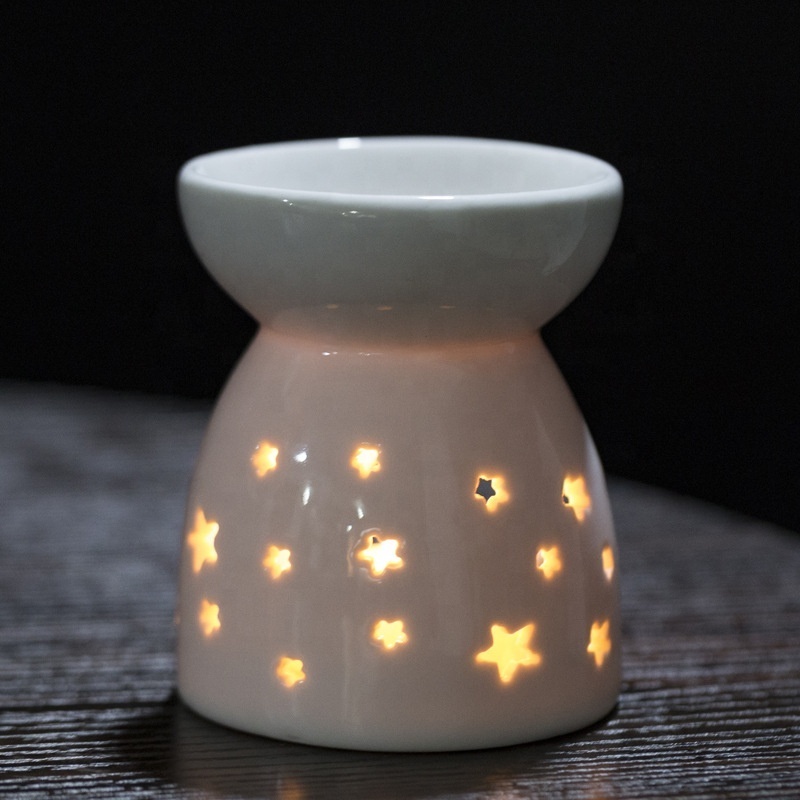 Wax Melt Burner Oil Burner Home Wax Burner Essential Fragrance for Decoration Hollow Ceramic Hot Selling Multi-flower Handmade