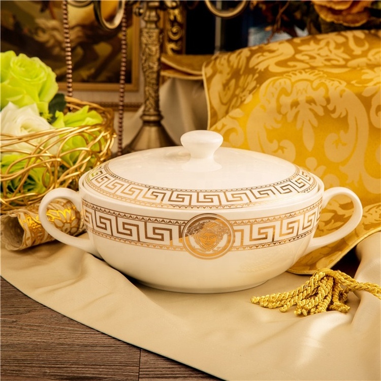 Hot Sale 60 Pcs Western Royal Home Hold Ceramic Dinnerware Sets