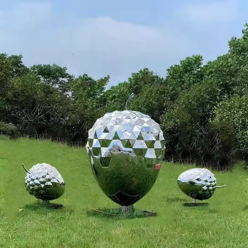 Garden Art Lawn Decoration Large Artwork Abstract Metal Statue Stainless Steel Golf Course Ground Sculpture Custom Sculpture