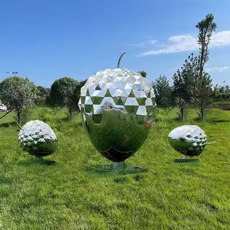 Garden Art Lawn Decoration Large Artwork Abstract Metal Statue Stainless Steel Golf Course Ground Sculpture Custom Sculpture