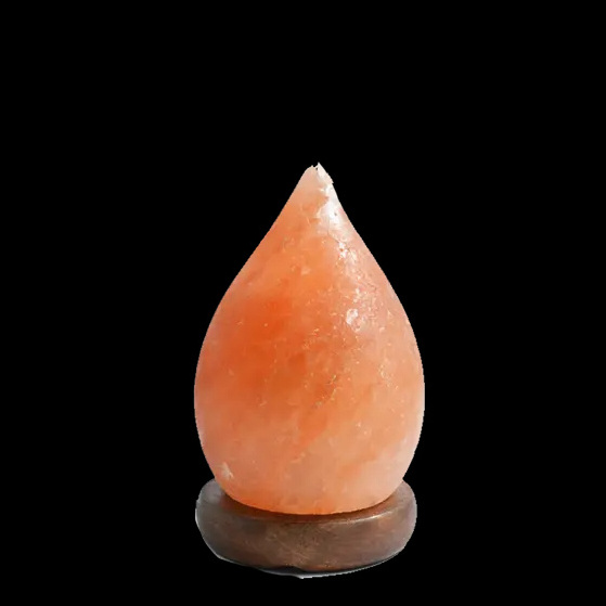 Wholesale Dimmer Switch 15w Bulb Wooden Base Decoration Natural Crystal Rock Stone Pink Himalayan Salt Lamps Tear Drop Shape