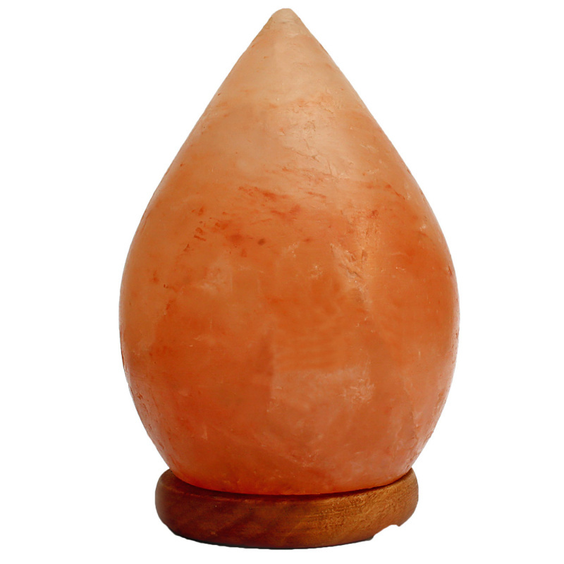 Wholesale Dimmer Switch 15w Bulb Wooden Base Decoration Natural Crystal Rock Stone Pink Himalayan Salt Lamps Tear Drop Shape