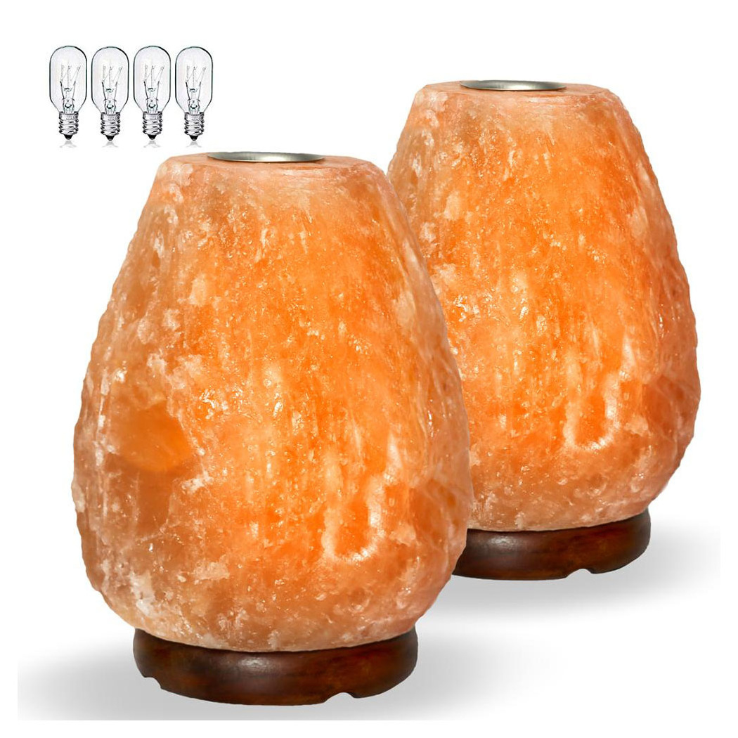 wholesale 100 % Natural Himalayan Salt Lamp Tall Round Metal Crystal Basket Lamp Night Stand Light For Bedroom Decoration