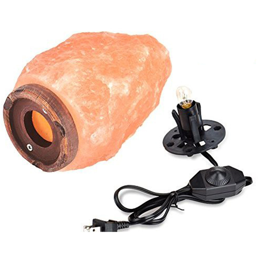 High quality Wholesale 2024  100% Natural air purifier Rock Salt Lamps Rough Iron Stand Himalayan Salt Lamp For Home Decoration