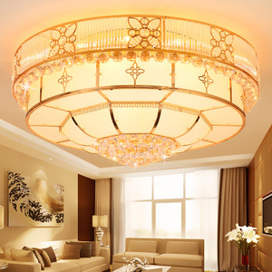 Modern Gold Luxury Led K9 Crystal Decorative Art Living Room Bedroom Lighting Round Ceiling Light